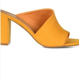 Journee Collection Women's Mustard Block Heel Sandals